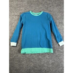 Vintage Lands' End Blue Green Crew Neck Long Sleeve‎ Sweatshirt Size M 10-12